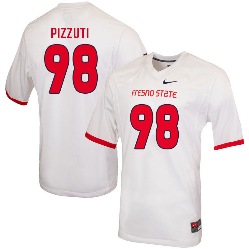 Men #98 Dario Pizzuti Fresno State Bulldogs College Football Jerseys Sale-White